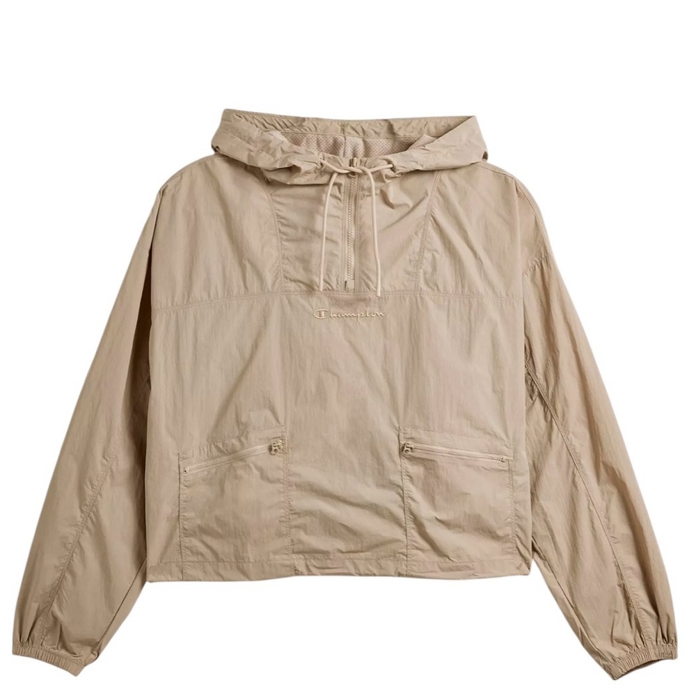 Champion Mens UO Exclusive Hooded Anorak Jacket Sz L Tan Boxy Packable Gorpcore